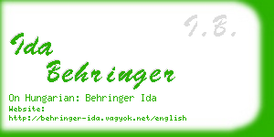 ida behringer business card